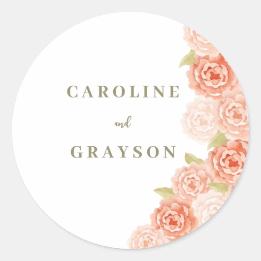 WATERVERF BLOEMENBRUILOFT RONDE STICKER (Voorkant)