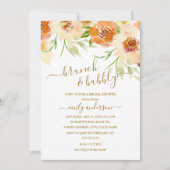 Waterverf bloemenbrunch en bubbelig Vrijgezellenfe Kaart (Voorkant)