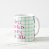 Waterverf Bloemencheque Leraren Zijn Beste Cadeau Koffiemok (Voorkant rechts)