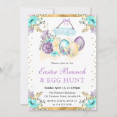 Waterverf Bloemenchocolade Eieren Paasbrunch Kaart (Voorkant)
