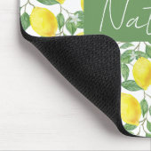 Waterverf bloemencitroenpatroon naam muismat (Hoek)