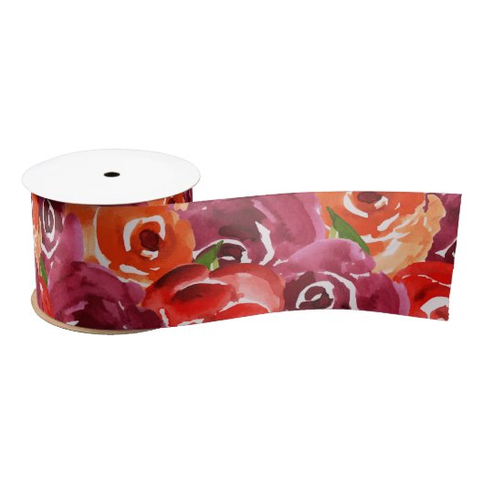 Waterverf Bloemencollage Satijnen Lint (Spoel)