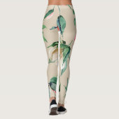  waterverf Bloemencrème actief-draag Leggings (Achterkant)