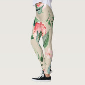  waterverf Bloemencrème actief-draag Leggings (Links)