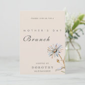 Waterverf Bloemend Moederdag Brunch Kaart (Staand voorkant)
