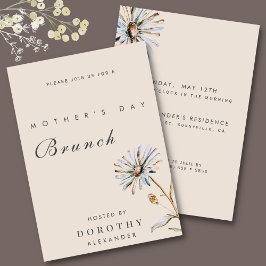 Waterverf Bloemend Moederdag Brunch Kaart