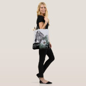 Waterverf Bloemend Wild Zebra Moeder van de Bruid Tote Bag (Op model)