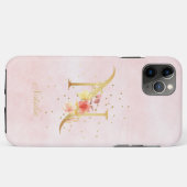 Waterverf bloemendecor monogram naam initiaal N le Case-Mate iPhone Case (Achterkant (horizontaal))