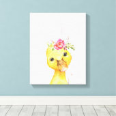 Waterverf Bloemendecoratie Eendenboerderij Stijl K Canvas Afdruk (Insitu (Houten vloer))