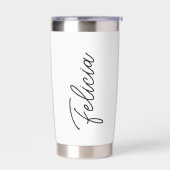 Waterverf bloemendek vos gepersonaliseerd geïsoleerde drinkbeker (Links)