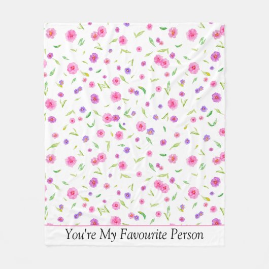  Waterverf Bloemendeken – Cadeau Fleece Deken (Voorkant)