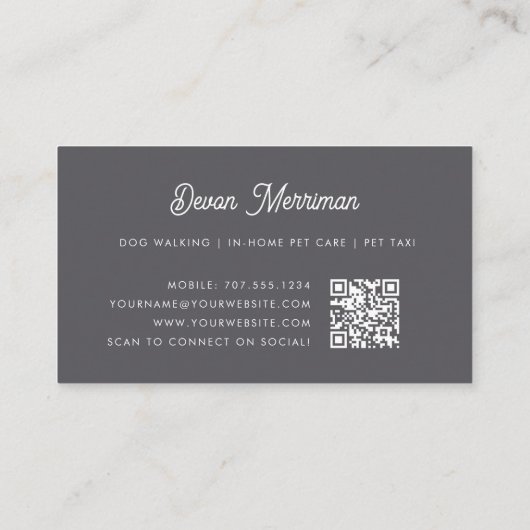 Waterverf Bloemendieren | QR-code voor verzorging Visitekaartje (Achterkant)