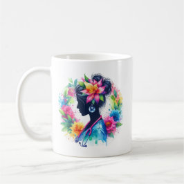 Waterverf Bloemendokter Silhouet - Artistieke Verp Koffiemok