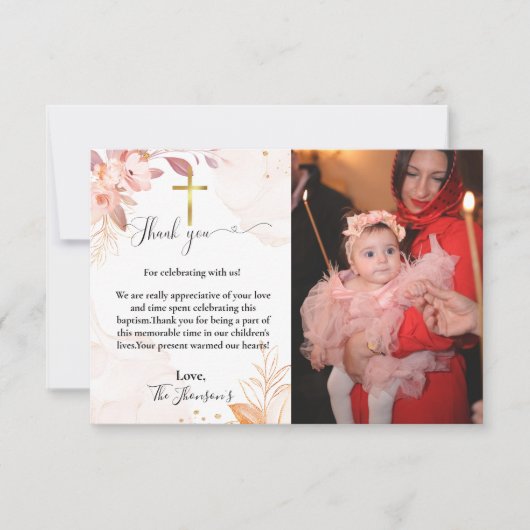 waterverf bloemendoop bedankje kaart (Voorkant)