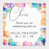 Waterverf Bloemendranklabel DIY Proost Labels (Design 2)