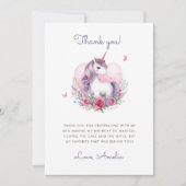 Waterverf Bloemeneenhoorn Magisch Verjaardagsfeest Bedankkaart (Voorkant)