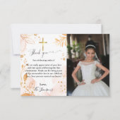 Waterverf bloemeneerste communie bedankje kaart (Voorkant)