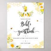 Waterverf bloemenen guestbook poster (Voorkant)