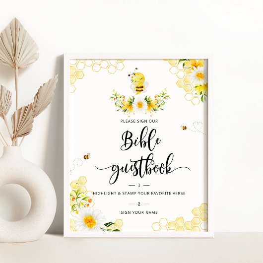 Waterverf bloemenen guestbook poster