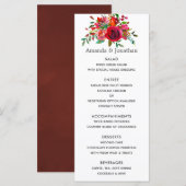 Waterverf Bloemenen Huwelijksmenu Menu (Voorkant / Achterkant)
