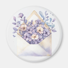 Waterverf Bloemenenvelop - Schattige Magneet