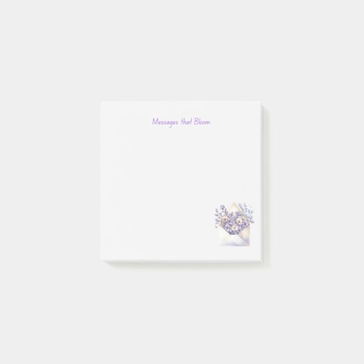 Waterverf Bloemenenvelop - Schattige Post-it® Notes (Voorkant)