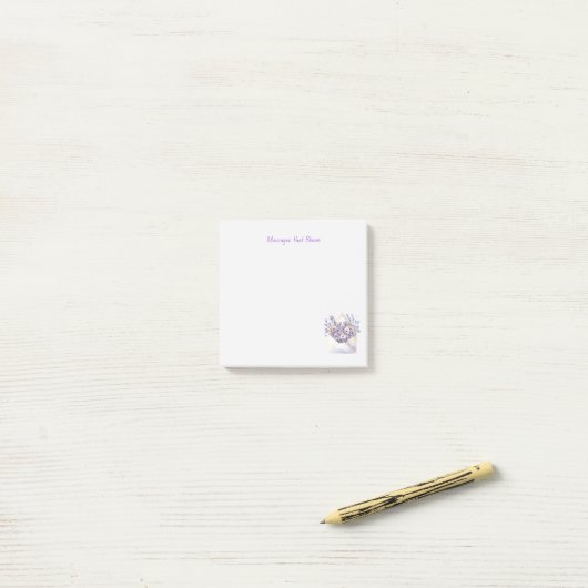 Waterverf Bloemenenvelop - Schattige Post-it® Notes (Op bureau)