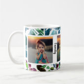 Waterverf bloemenfamilie foto collage monogram koffiemok (Links)