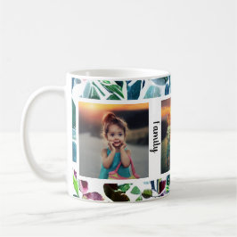 Waterverf bloemenfamilie foto collage monogram koffiemok