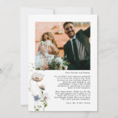 Waterverf Bloemenfoto Bruiloft Dank u kaart (Achterkant)