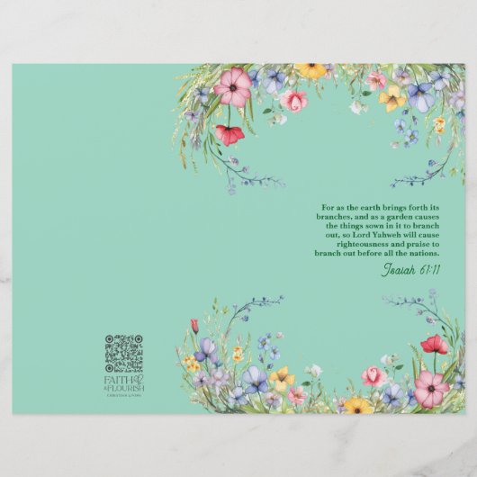 Waterverf Bloemengeschrift Kerkblad (Voorkant)