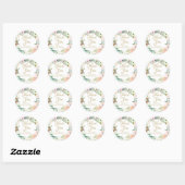 Waterverf bloemengoudschrift baby sprinkle ronde sticker (Vel)