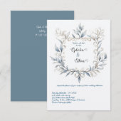 Waterverf Bloemengrens bruiloft uitnodiging (Voorkant / Achterkant)