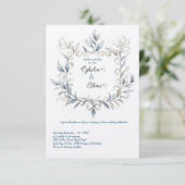 Waterverf Bloemengrens bruiloft uitnodiging (Staand voorkant)