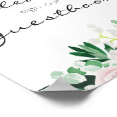 Waterverf Bloemengroen gastendoboek Huwelijk Poster (Hoek)