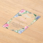 Waterverf Bloemengroen Spaans Geslacht Reveal Acryl Uitnodigingen (Laagn)