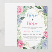 Waterverf Bloemengroen Spaans Geslacht Reveal Kaart (Voorkant / Achterkant)