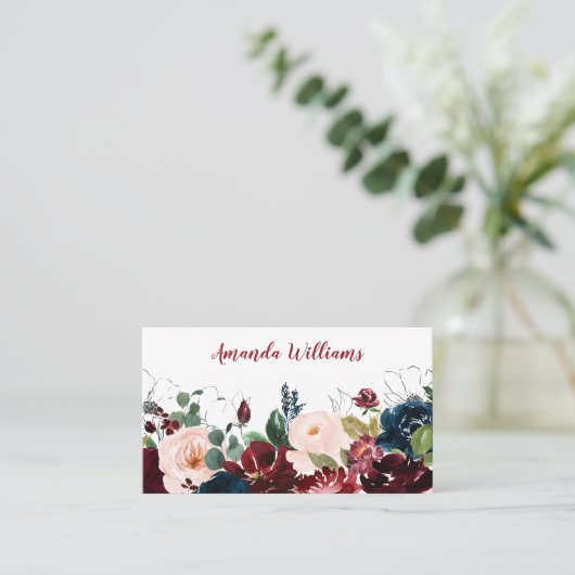 Waterverf Bloemengroen Vrouwelijk Visitekaartje (Staand voorkant)