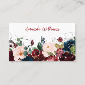 Waterverf Bloemengroen Vrouwelijk Visitekaartje (Voorkant)