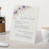 waterverf bloemenhandtekening drinken bruiloft men reclamebord met voetstuk (Insitu)