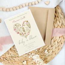 Waterverf bloemenhart Baby in bloei Baby shower