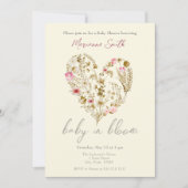 Waterverf bloemenhart Baby in bloei Baby shower Kaart (Voorkant)
