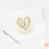 Waterverf bloemenhart Baby in bloei Baby shower Ronde Sticker (Envelop)