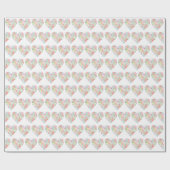 Waterverf bloemenhart cadeaupapier (Vlak)