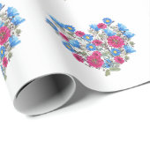 Waterverf bloemenhart, heldere wilde bloemen arran cadeaupapier (Rol Hoek)