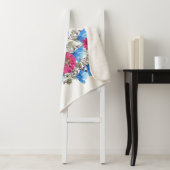 Waterverf bloemenhart, heldere wilde bloemen arran sherpa deken (In situ)