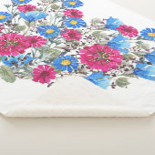 Waterverf bloemenhart, heldere wilde bloemen arran sherpa deken (3/4)