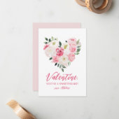 Waterverf Bloemenhart Kinder Valentijnsdag Notitiekaartje (Voorkant / Achterkant in situ)