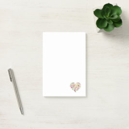 Waterverf bloemenhart lief liefde haar blij post-it® notes