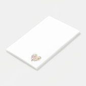 Waterverf bloemenhart lief liefde haar blij post-it® notes (Schuin)